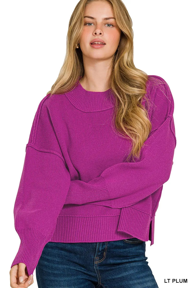 0d0ff3f8dadc416390371b02c7e970e1-Max-Origin Zenana Wide Neck Band Drop Shoulder Sweater - Image 1