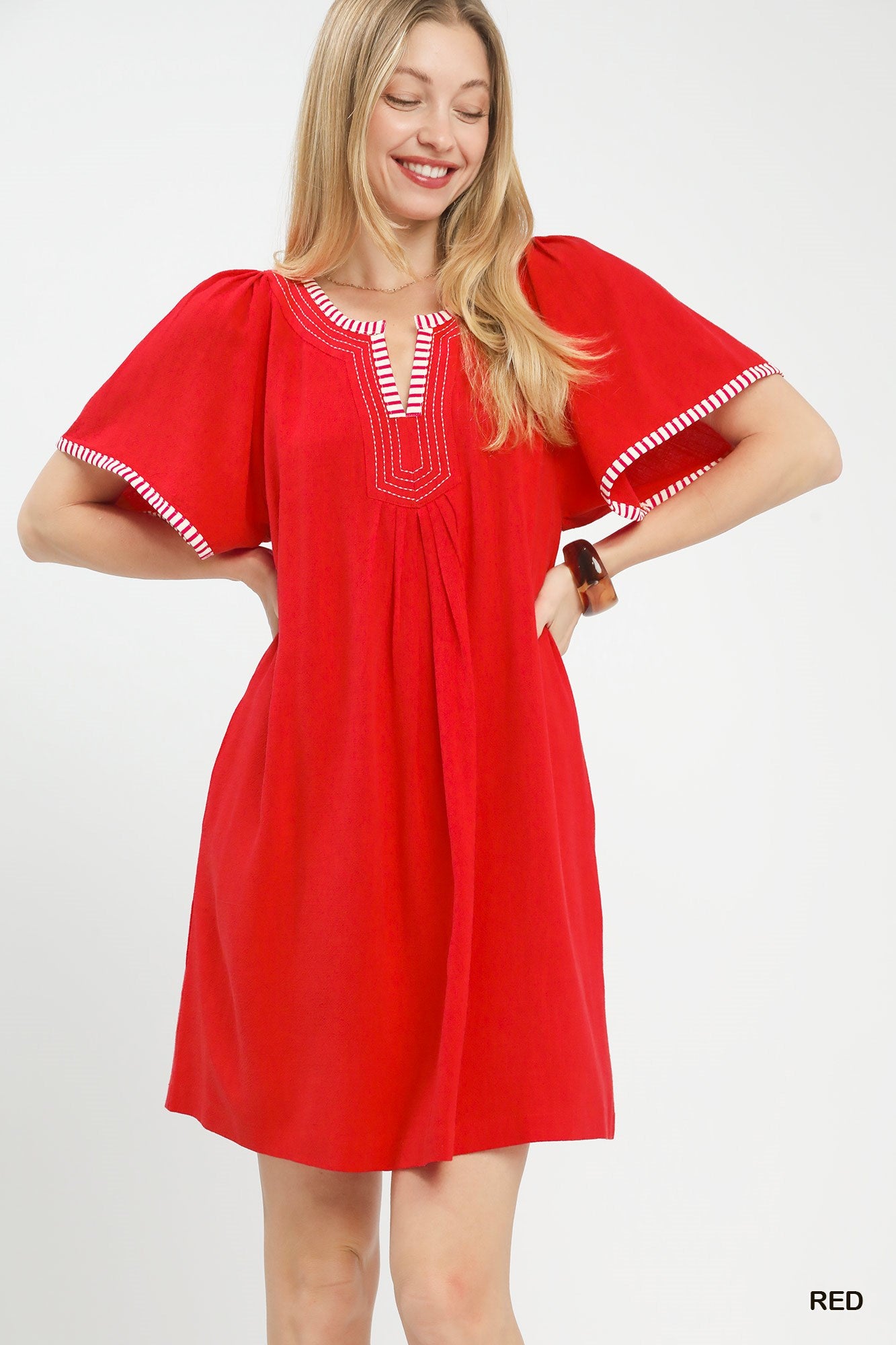 188f2f52-ef36-4195-a80e-29b7961bbaa4-Max Umgee Linen Trim Tunic Dress - Image 1
