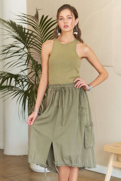 3b1e8840-5947-4455-b0c3-e47f034738b9-Min ADORA Drawstring Sleeveless Washed Dress - Image 1