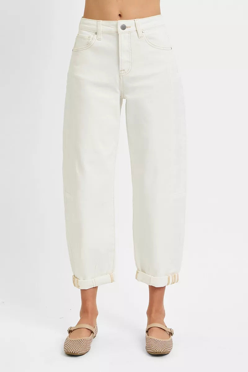 46b28a66f056409b8f725eb0ccec3aa4-Max-Origin RISEN Full Size High Rise Barrel Cropped Jeans Plus Size - Image 1