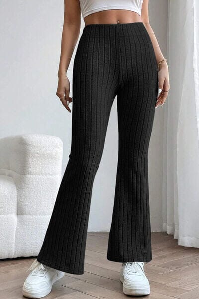 48d2cc56-38ff-497b-874e-3b57efa8042e-Min Basic Bae Full Size Ribbed High Waist Flare Pants - Image 1