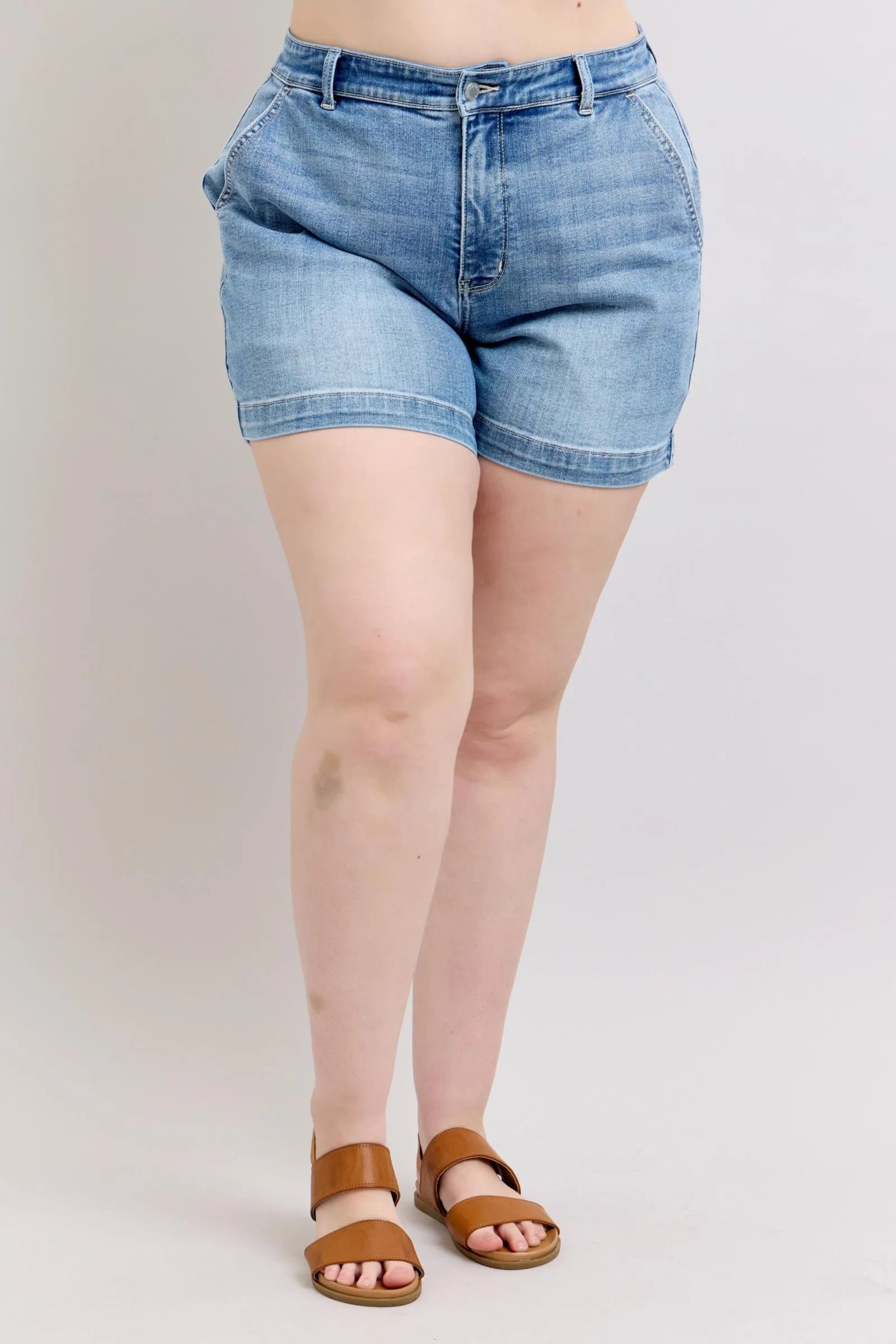 497af05d-e9b5-4dae-b9c8-b636a7a104a3-Max-Origin Judy Blue Plus Size High Rise Denim Shorts - Image 1