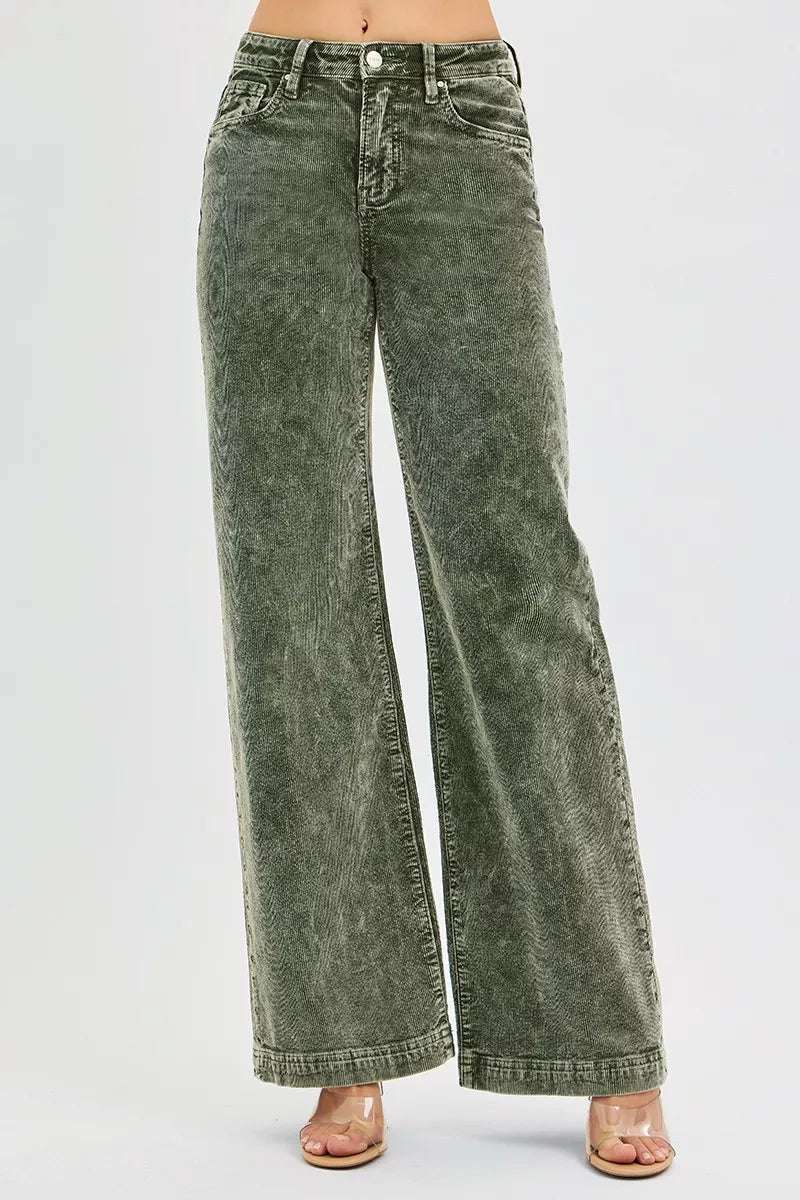 6f133863481a43618615f06711ac5a43-Max-Origin RISEN Full Size High Rise Wide Leg Corduroy Jeans Plus Size - Image 1