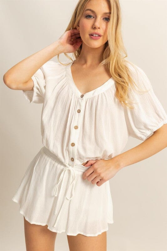 79e57930-f7c6-41d9-a45d-c7d9ea4f72bb-Max HYFVE Drawstring Hem Short Sleeve Top and Skort Set - Image 1