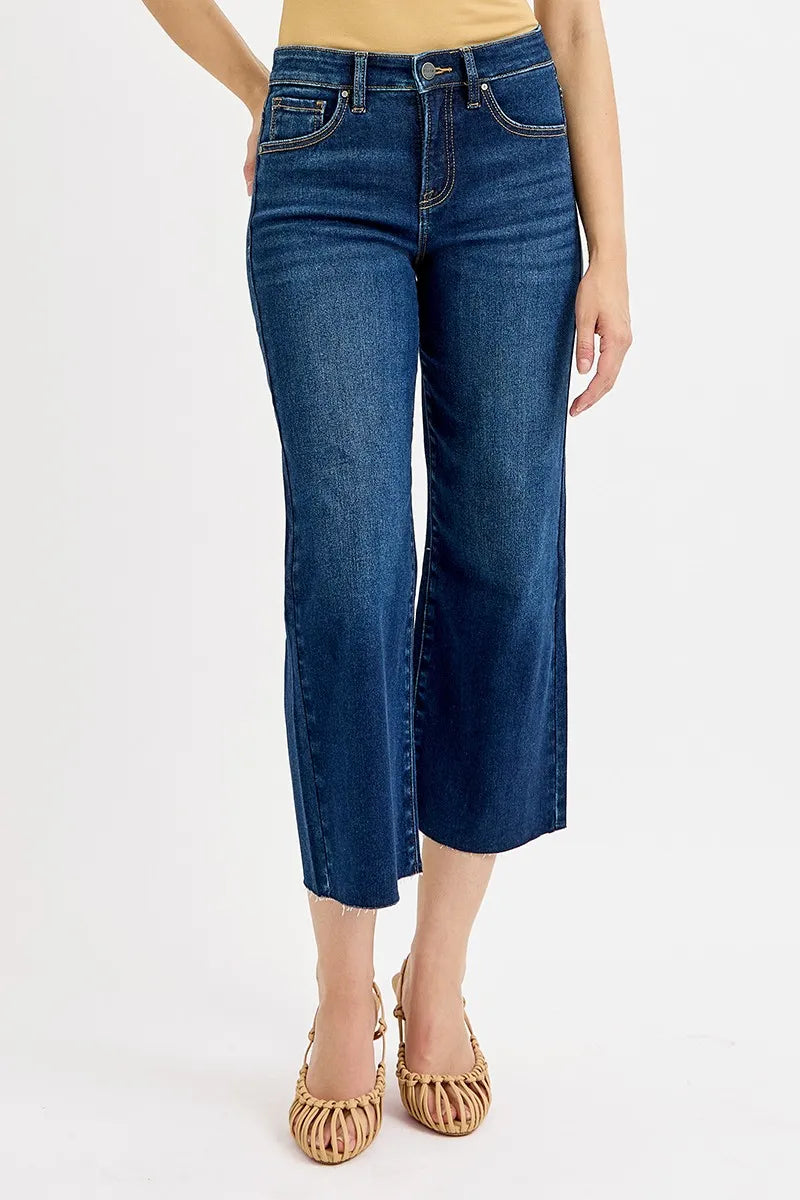 90b376230e7a48b390d6935d8904877e-Max-Origin RISEN Full Size Tummy Control High Rise Crop Wide Jeans Plus Size - Image 1