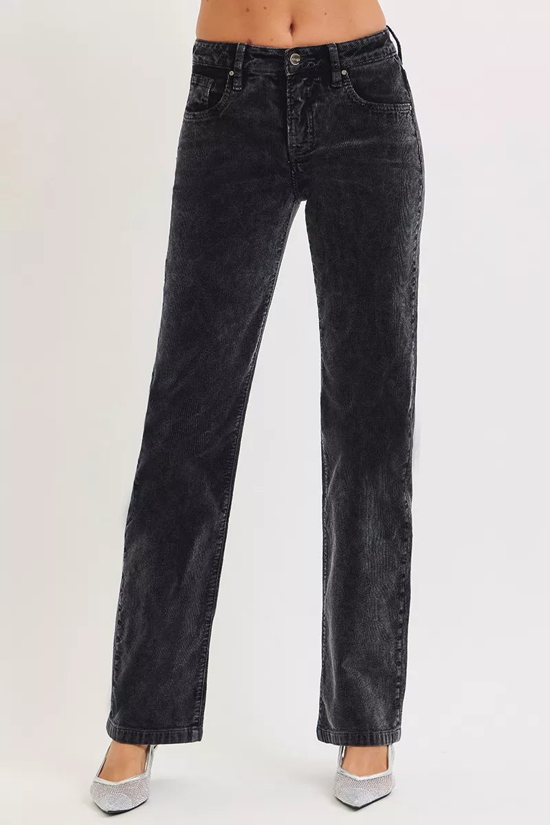 923b8053c3ae400795dedbe216d61bfa-Max-Origin RISEN Tummy Control Mid Rise Straight Leg Corduroy Pants - Image 1