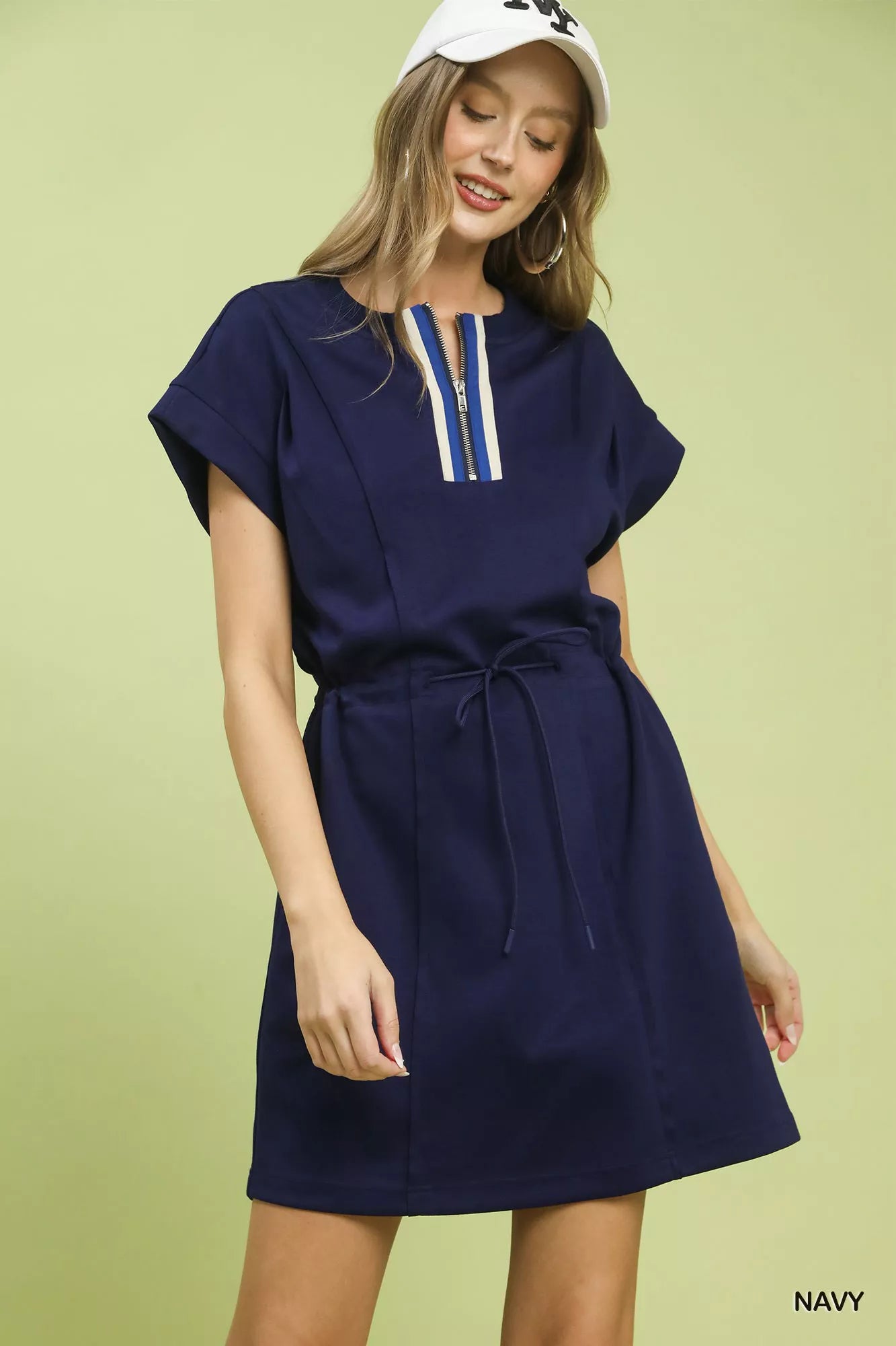 9e6fa881-e541-4315-94e3-6aa0bc8b39e7-Max-Origin Umgee Knit Zip Front Drawstring Dress - Image 1