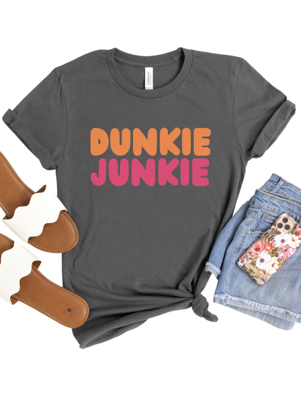 Asphalt_a6236560-faa4-4bb6-abc4-dfde52f393a5 Dunkie Junkie Women's Short Sleeve Graphic T-Shirt - Image 1