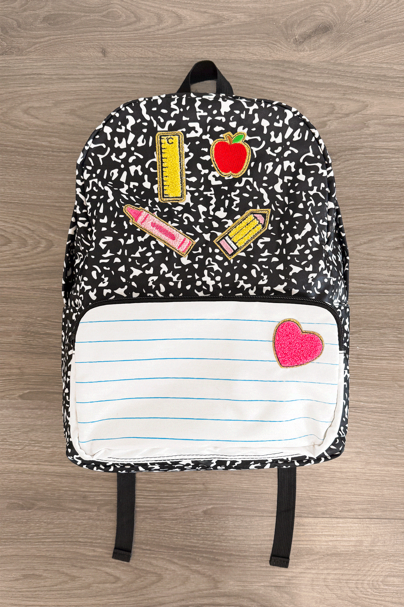Backpack-1_1 Composition Notebook Chenille Patch Backpack - Image 1