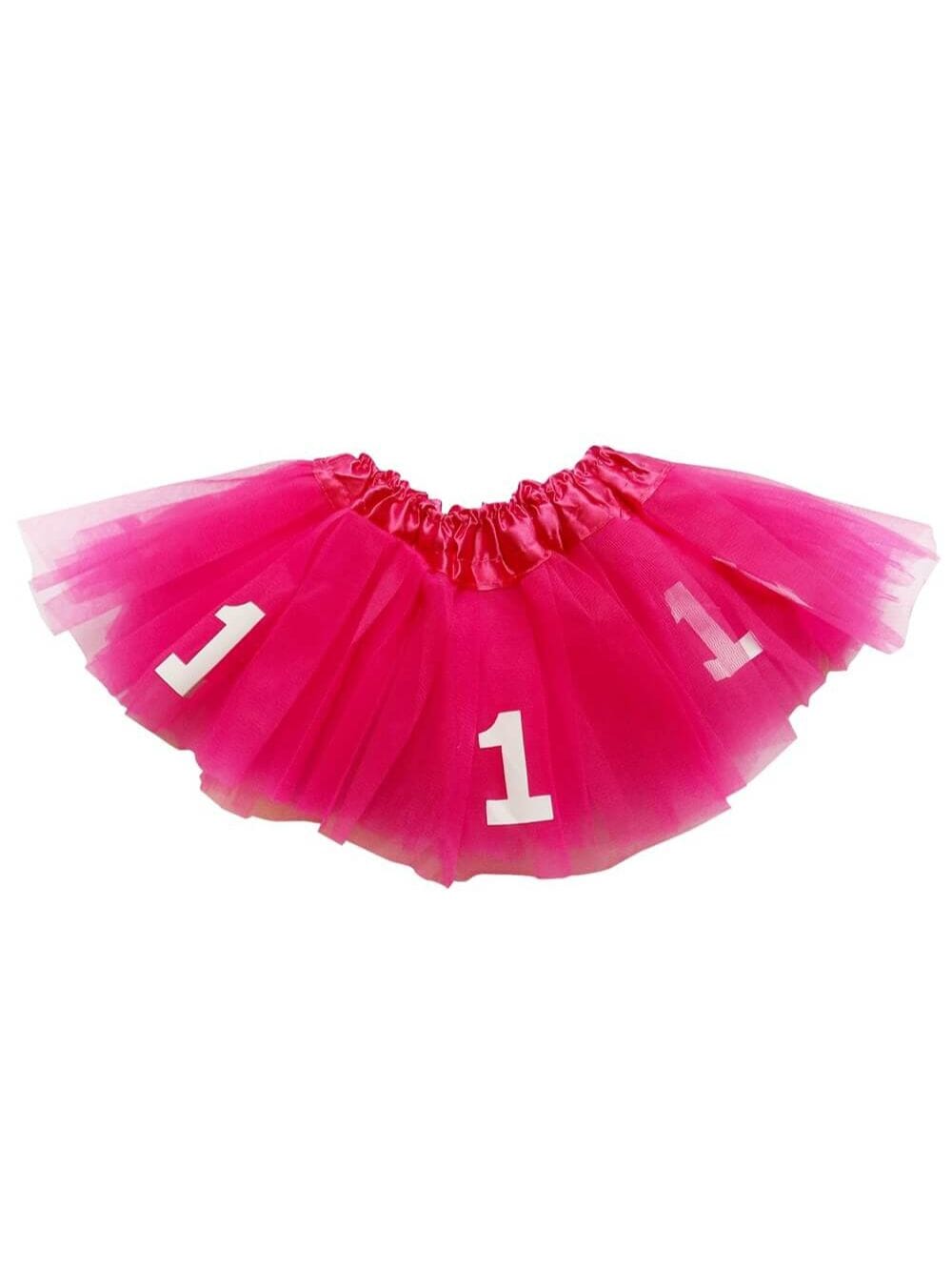 BirthdayHP Hot Pink First Birthday Tutu Skirt - Baby Size Birthday Party Dress Costume Ballet Tutu - Image 1