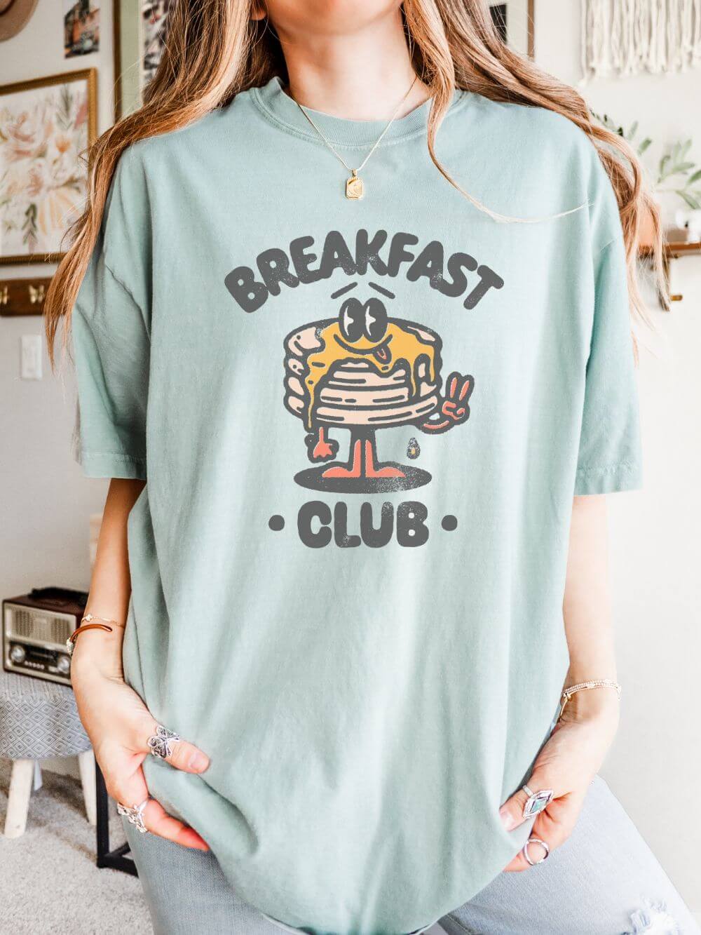 BreakfastClubBay Breakfast Club Unisex Tee Comfort Colors Pancake Lover Short Sleeve Graphic T-Shirt - Image 1