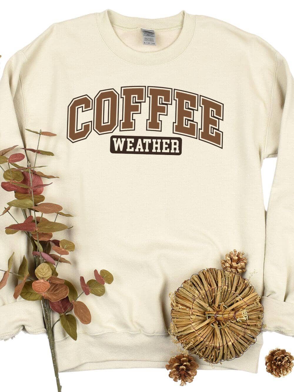 Coffee_Weather_Sweatshirt2 Coffee Weather Unisex Heavy Blend Crewneck Sweatshirt - Image 1