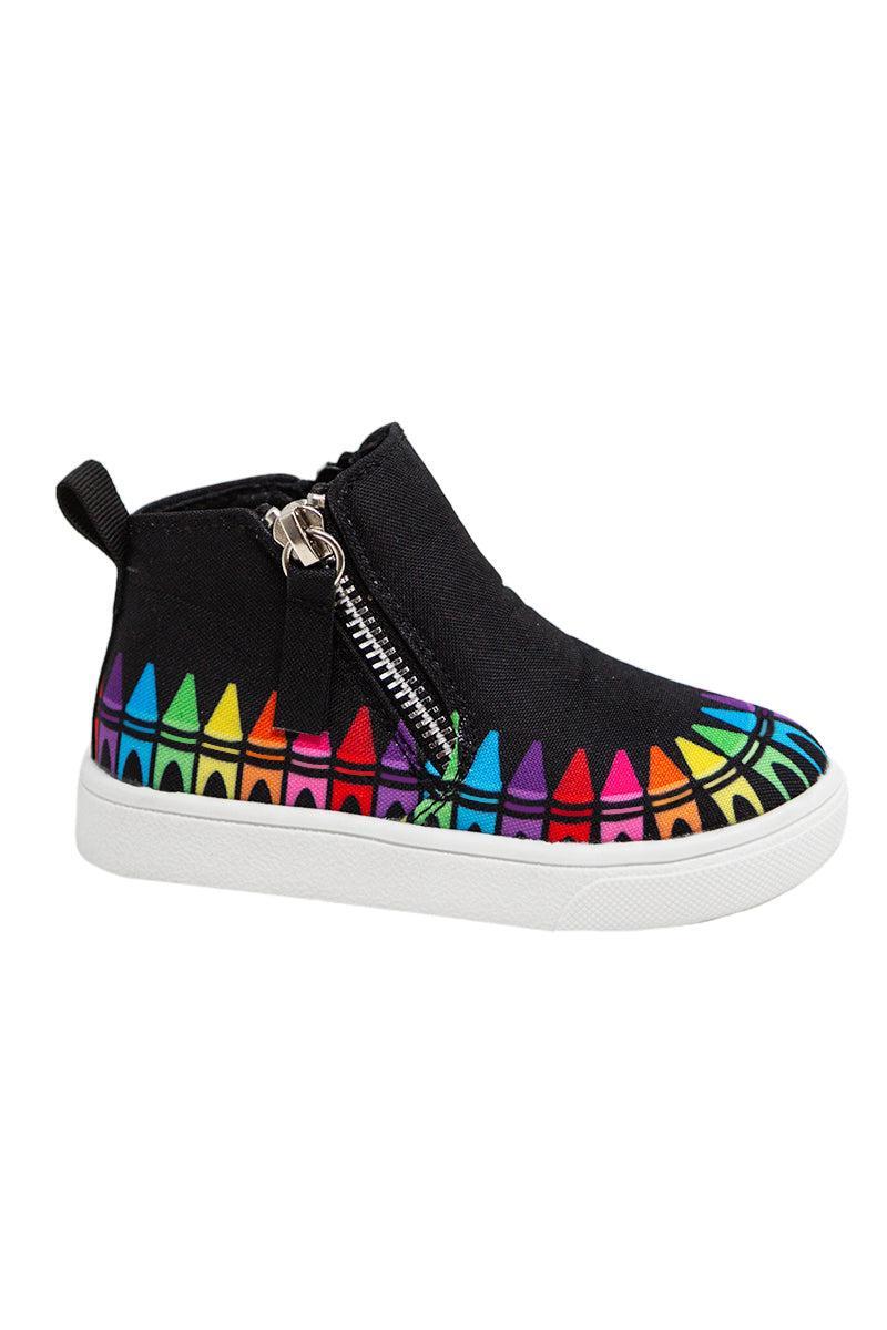 Crayon-Bootie_1 Rainbow Crayon Sneaker Booties - Image 1