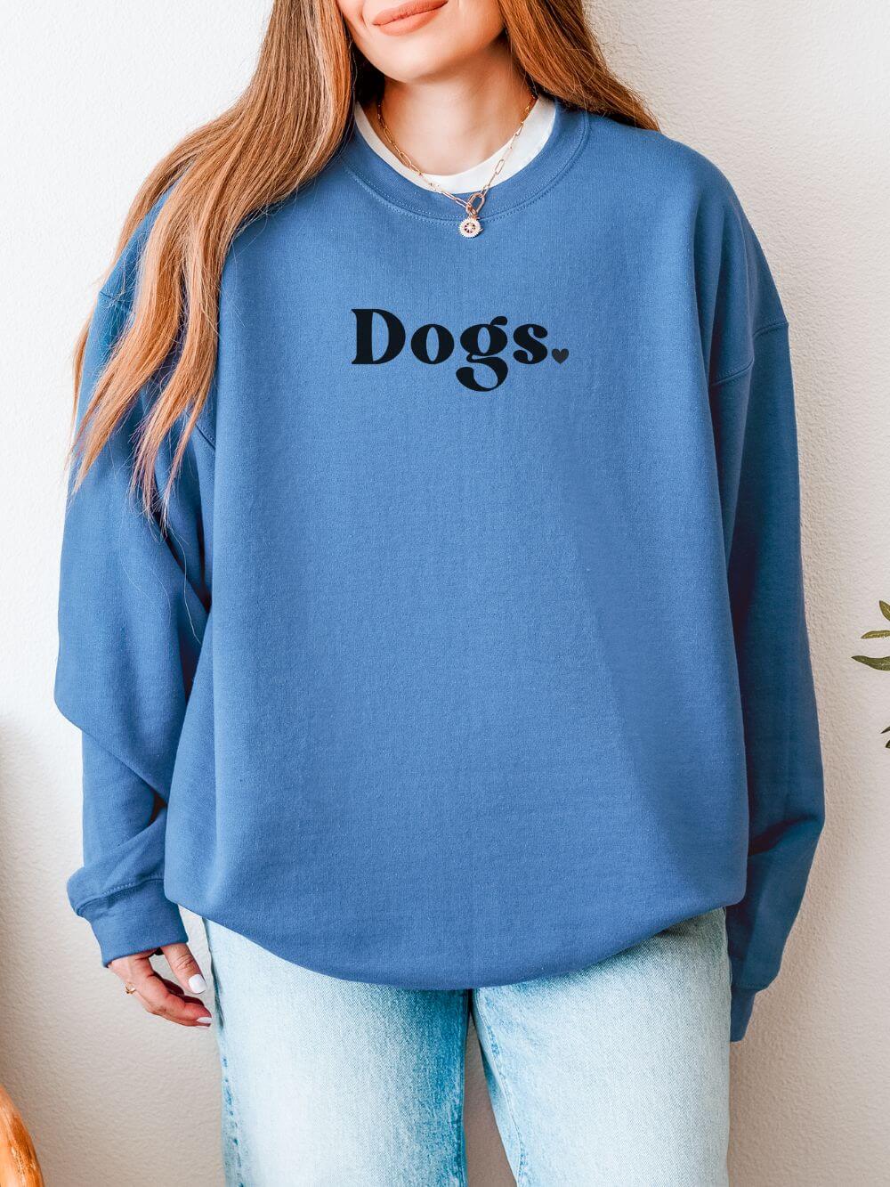 Dogs_Period_Indigo Dogs Period Cozy Dog Mom Embroidered Sweatshirt - Image 1