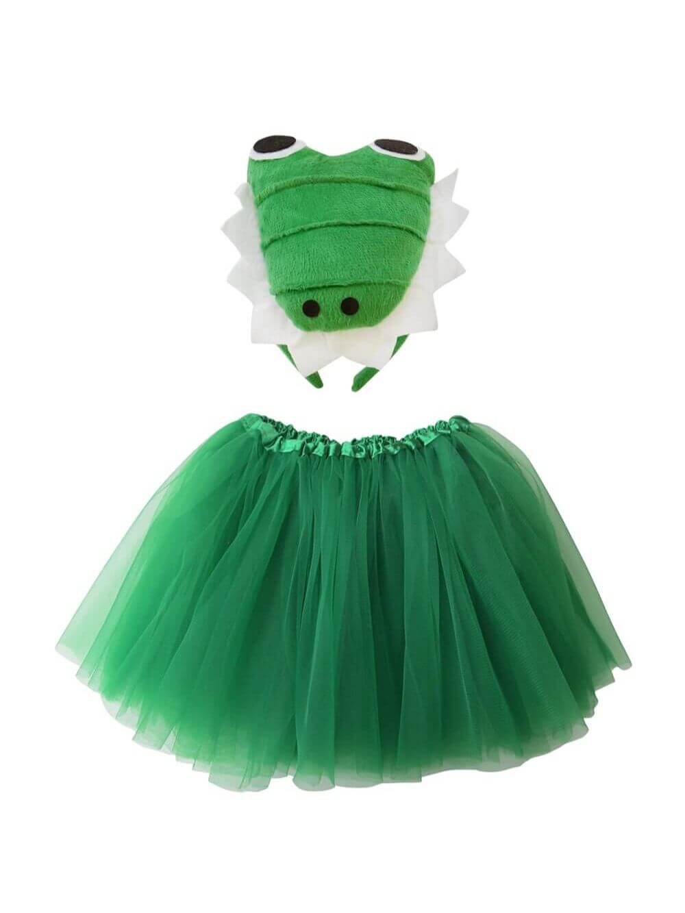 Ear_Costume_Alligator_ac5b1ca4-8229-44e5-b9b2-388f88d2f9b3-1 Green Alligator Costume Set for Adults & Plus Size – Tutu Skirt & Gator Headband – Fun Outfit for Halloween & Cosplay - Image 1