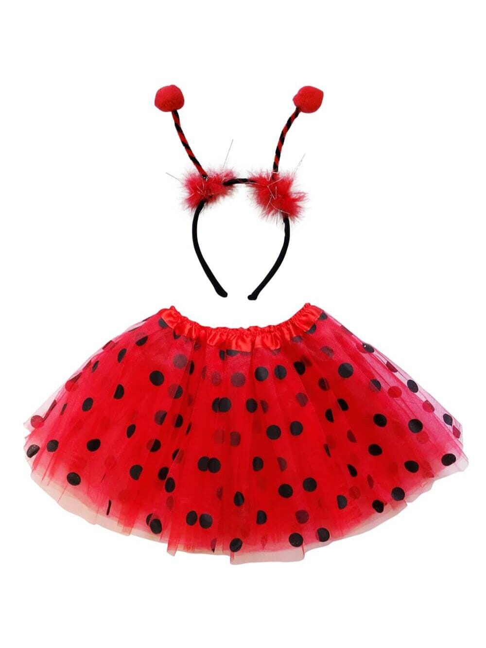 Ear_Costume_Ladybug_84b62a15-abca-4b1a-b09d-6d50d9a0a85f-1 Ladybug Costume Set for Adults & Plus Size – Polka Dot Tutu Skirt, Ladybug Antennae Headband – Halloween & Cosplay Outfit - Image 1