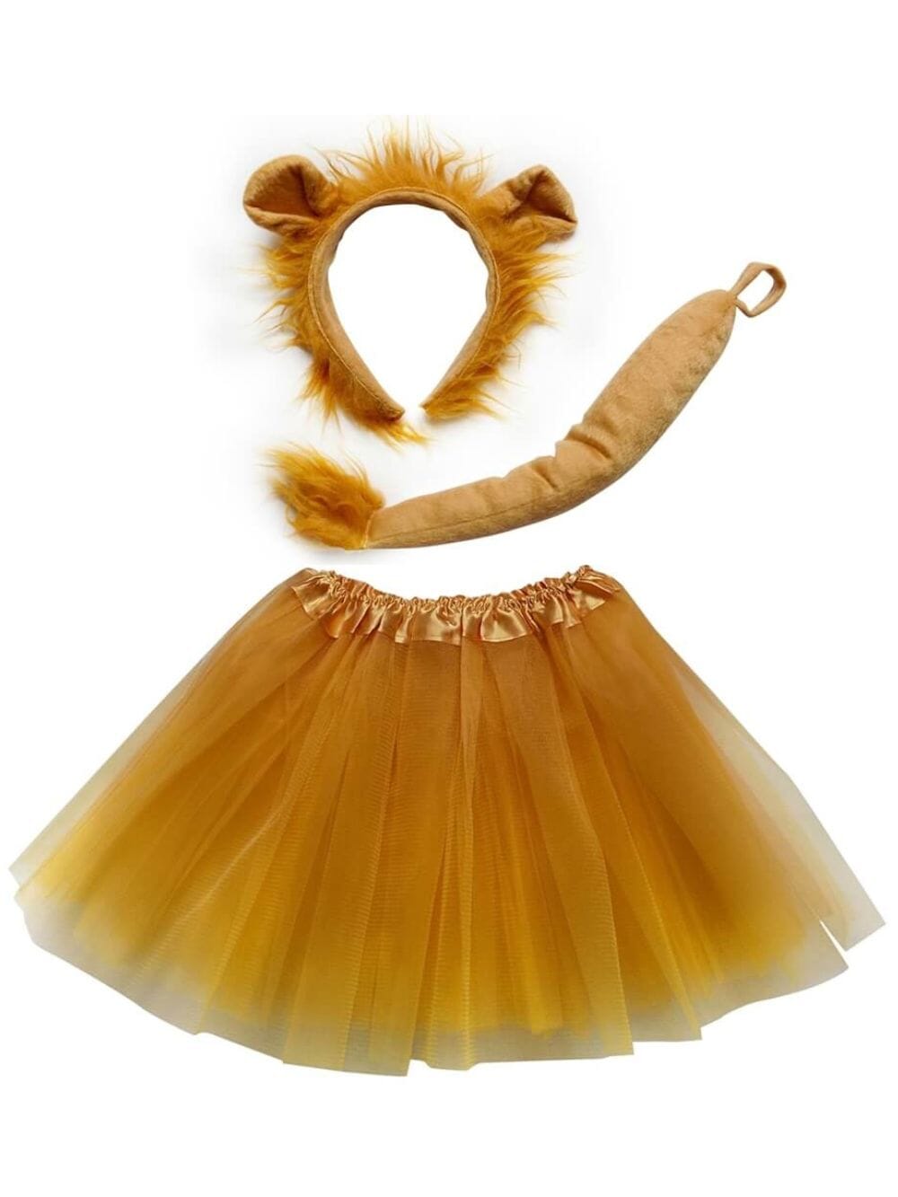 Ear_Costume_Lion_a8306c79-3248-4b99-a801-aca2767b7564-1 Gold Lion Costume Set for Adults & Plus Size – Lion Headband Ears, Gold Tutu Skirt & Tail – Halloween & Cosplay Outfit - Image 1