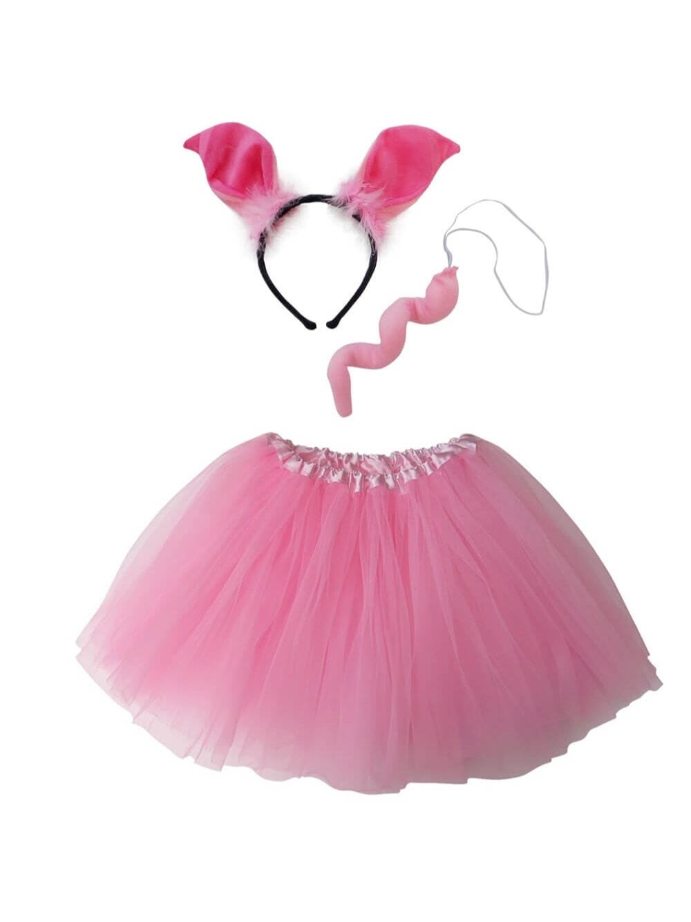 Ear_Costume_Pig_892ec6b3-e3fe-4dab-bec5-6ce9400d08c1-1 Pink Pig Costume Set for Adults & Plus Size – Tutu Skirt, Tail & Ears Headband – Cute Farm Animal Outfit for Halloween & Cosplay - Image 1
