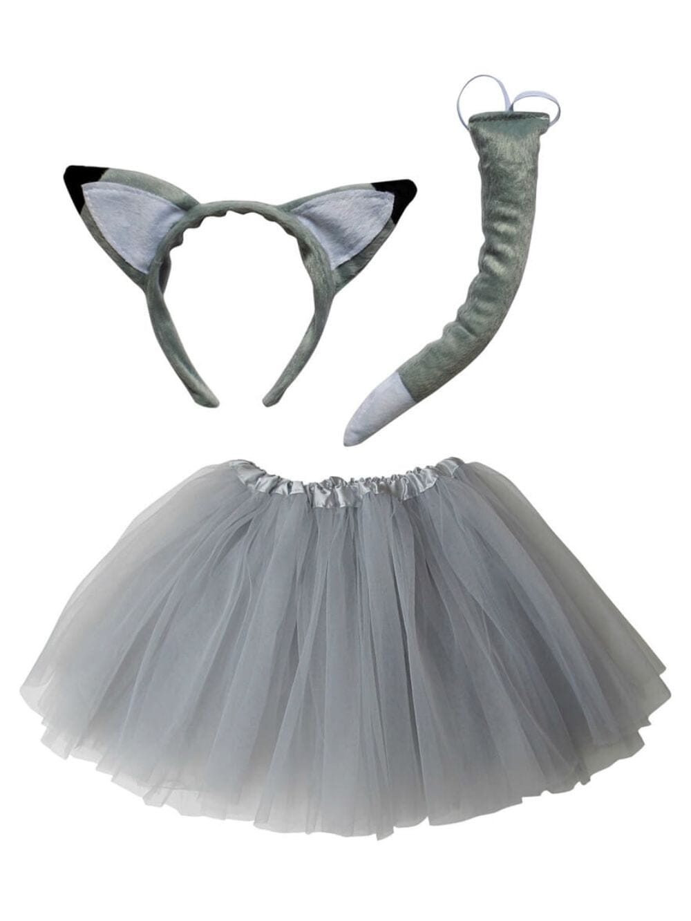 Ear_Costume_Wolf_Fox_fc80bed3-01b3-48cc-b832-599bd9a99bec-1 Gray Wolf Costume Set for Adults & Plus Size – Wolf Ear Headband, Gray Tutu Skirt & Tail – Halloween & Cosplay Outfit - Image 1