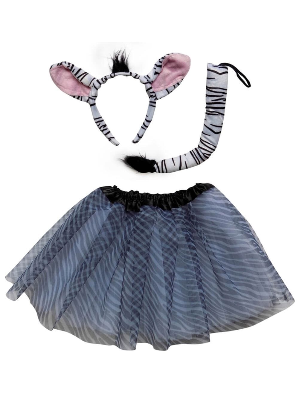 Ear_Costume_Zebra_d089e2e4-0006-4ebe-b97e-857468f4a095-1 Zebra Costume Set for Adults & Plus Size – Tutu Skirt, Zebra Ears Headband & Tail – Animal Dress-Up for Halloween, Cosplay & Parties - Image 1