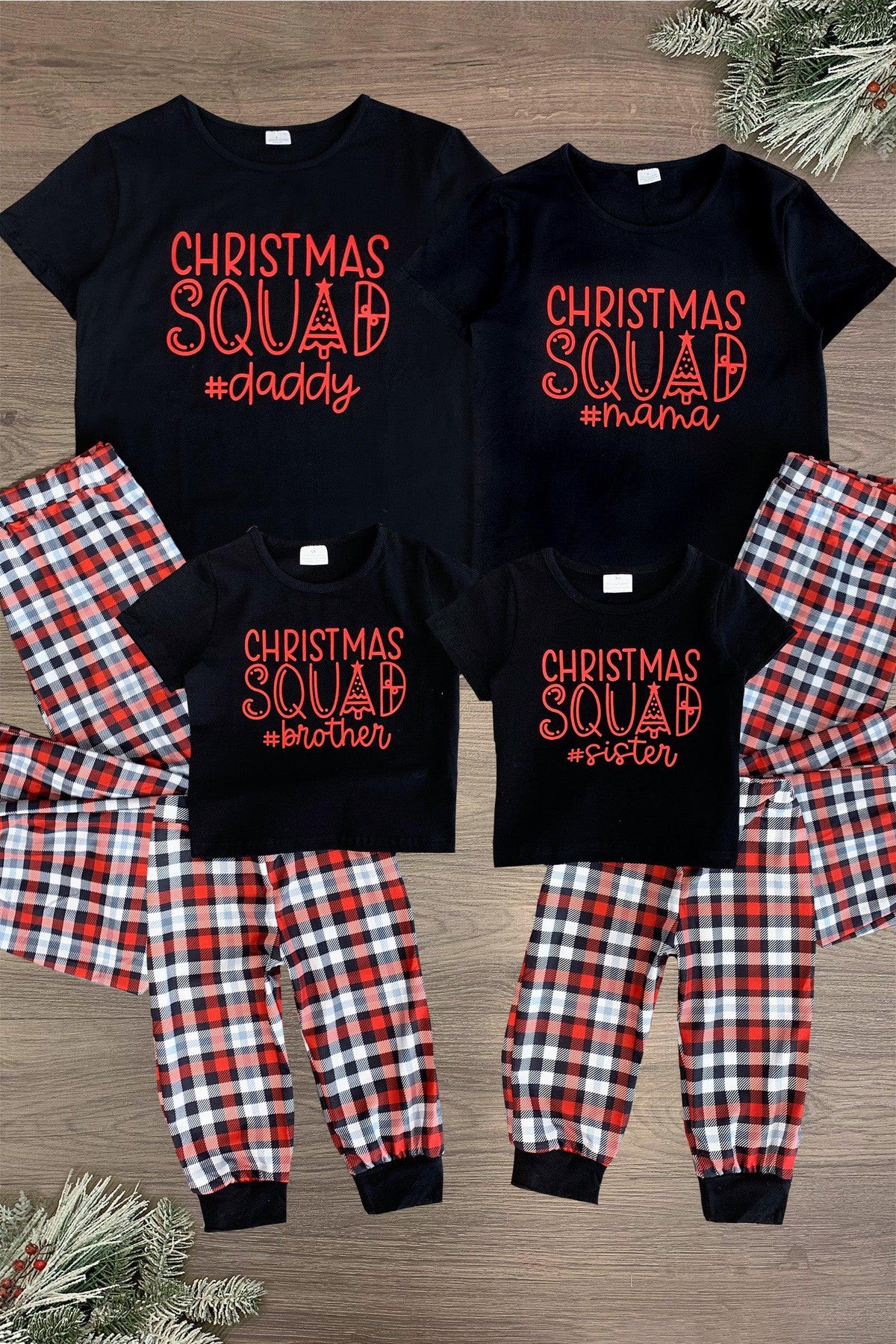 FamilyPajama "Christmas Squad" Family Pajamas - AND PET BANDANA! - Image 1