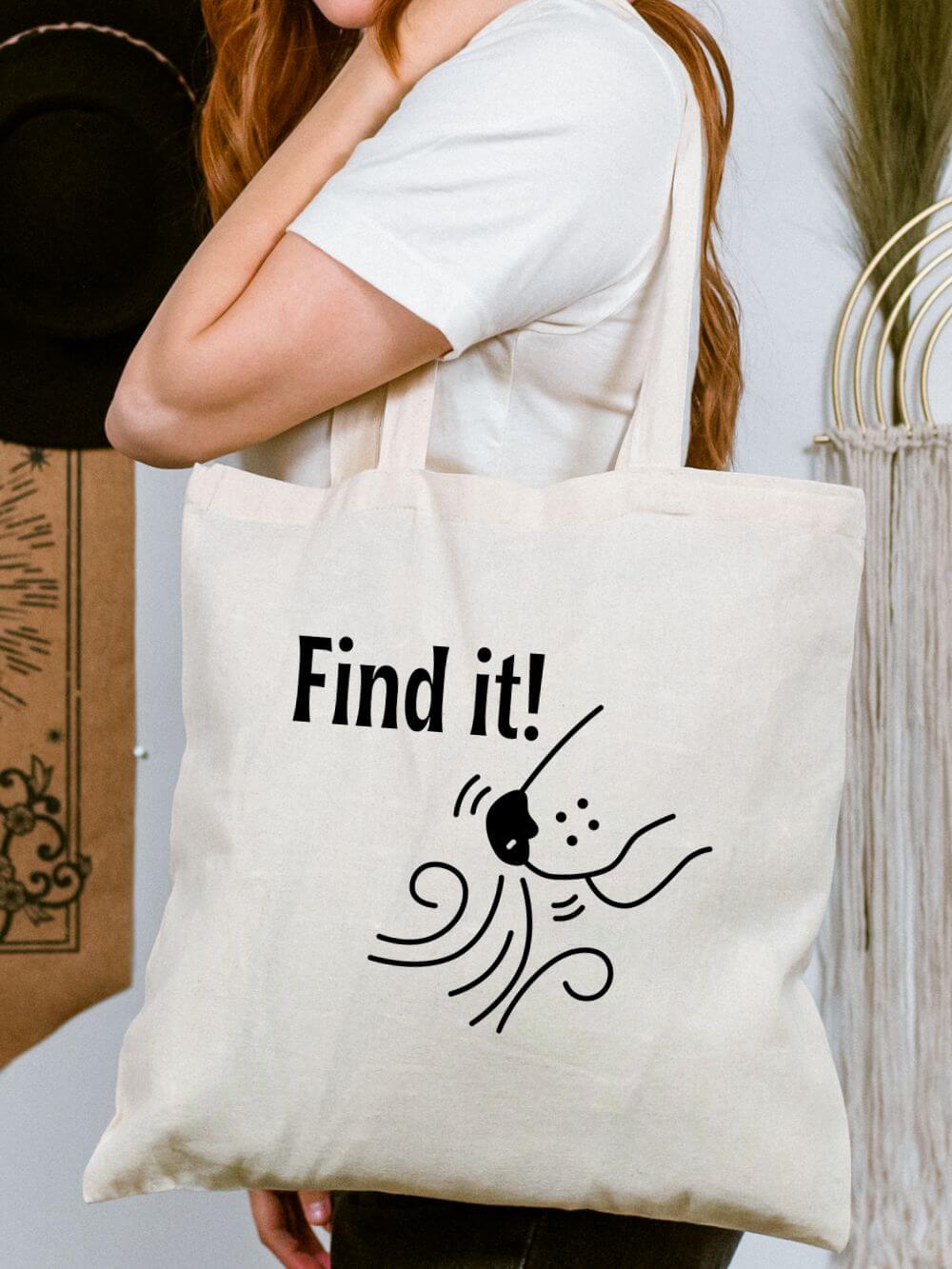 Find_It_Tote Find It! Dog Scent Sport Dog Mom Cotton Canvas Tote Bag - Image 1