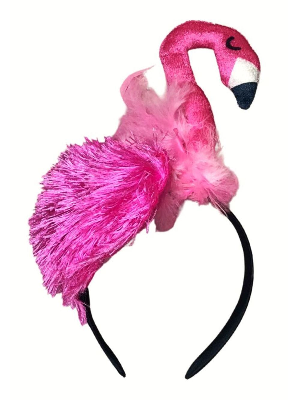 FlamingoHeadband Pink Flamingo Headband - Cute Bird Feather Headband Costume Accessory Individual or Wholesale Bulk Multipack - Image 1