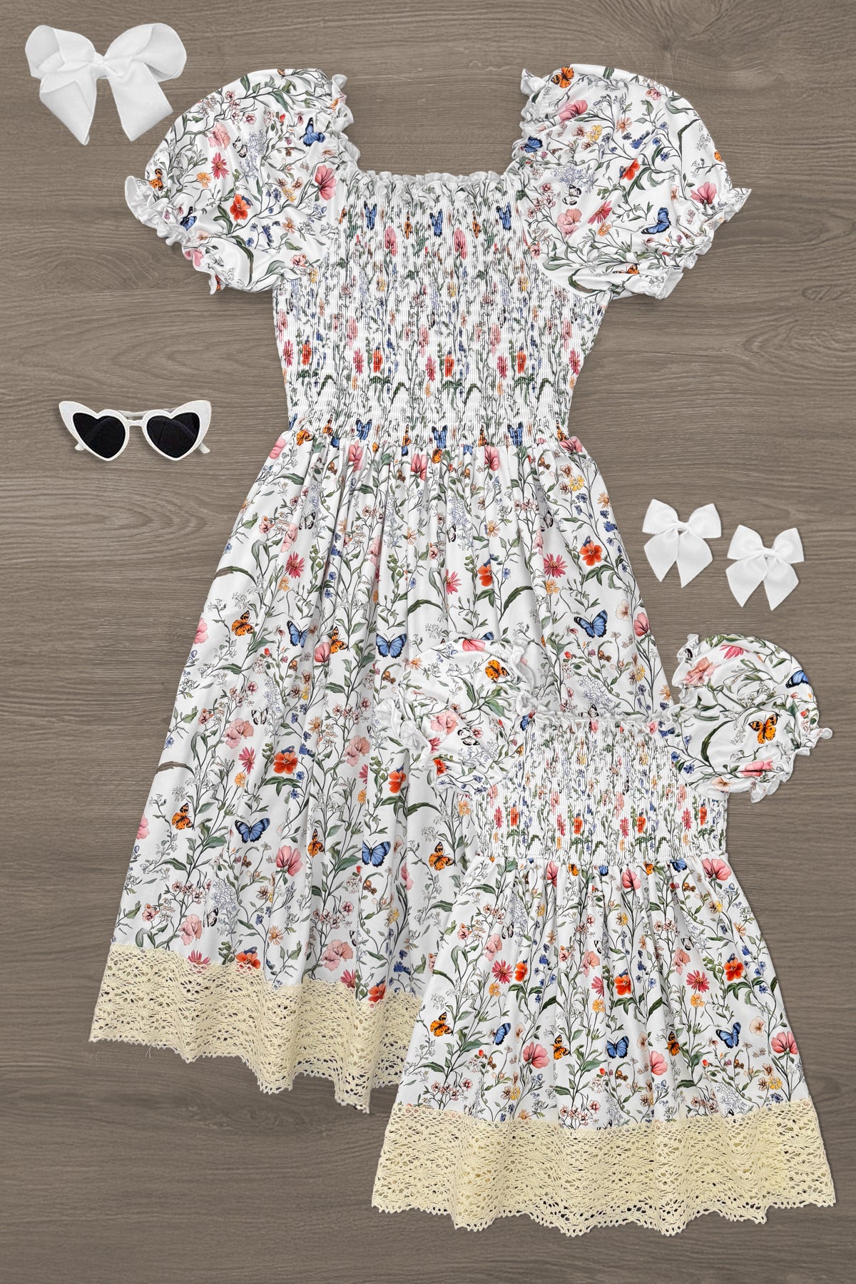 FlorallaceMomandMedress-21 Mom & Me - Butterfly Floral Dress - Image 1