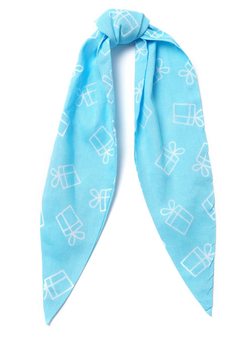 HairWrap-BirthdayPrezzieBlue Hair Wrap - Birthday Prezzie Blue - Image 1