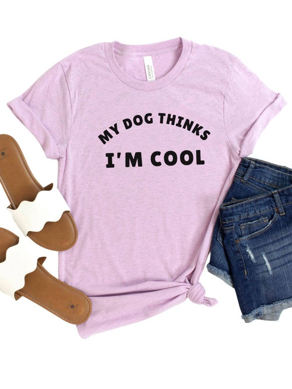 HeatherPrismLilac My Dog Thinks I'm Cool Women's Graphic T-Shirt - Image 1