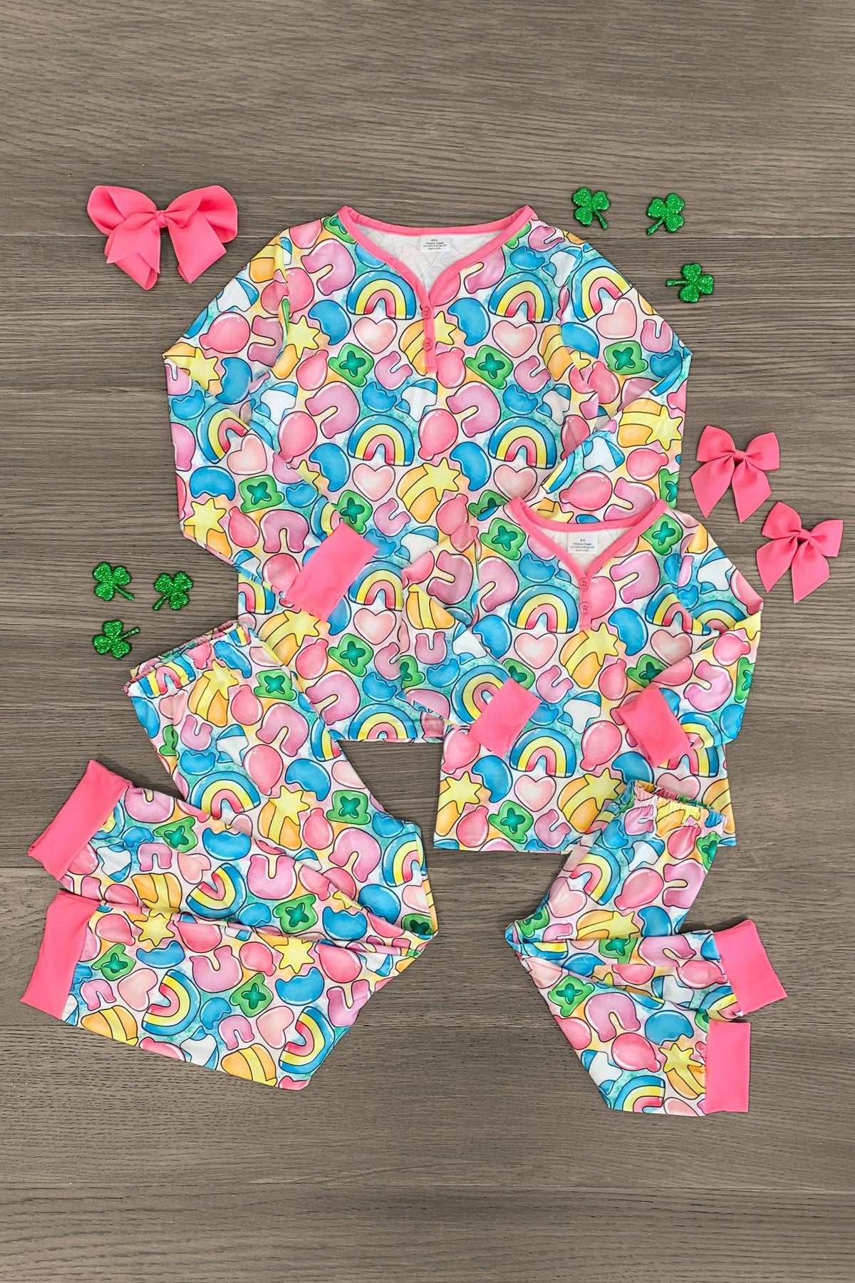 IMG_0008-Edit Mom & Me - Rainbow Charms Pajamas - Image 1