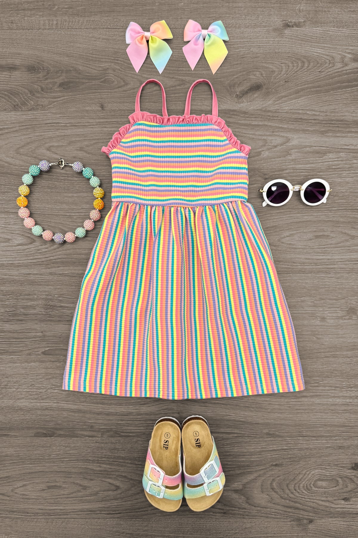 IMG_0070-Edit-1 Rainbow Striped Dress - Image 1