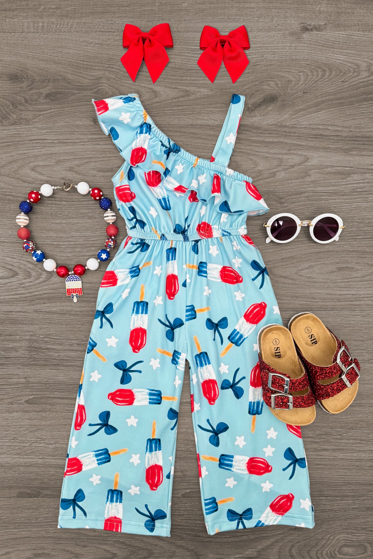 IMG_0114-Edit-Edit Blue Popsicle & Bows Jumpsuit - Image 1