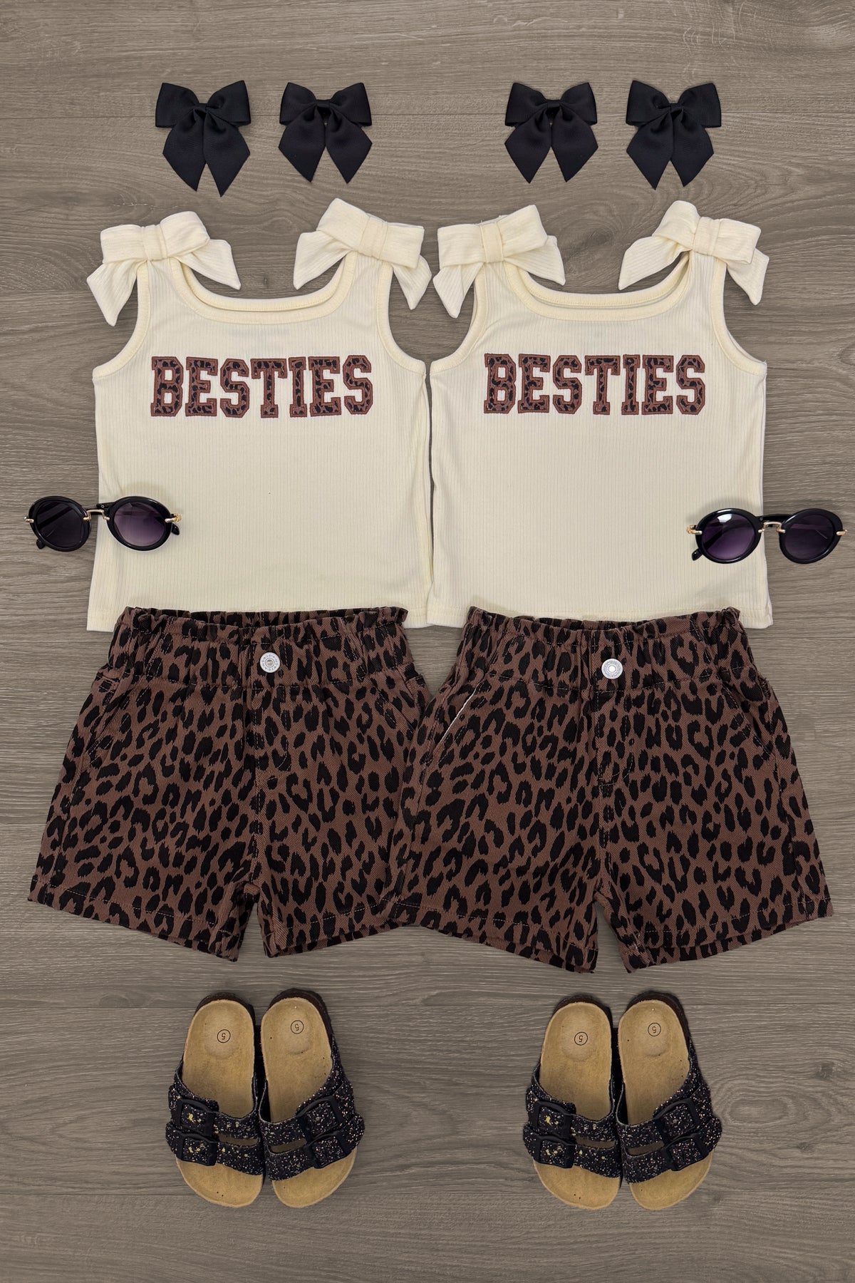 IMG_0360-Edit "Besties" Cheetah Denim Short Set - Image 1
