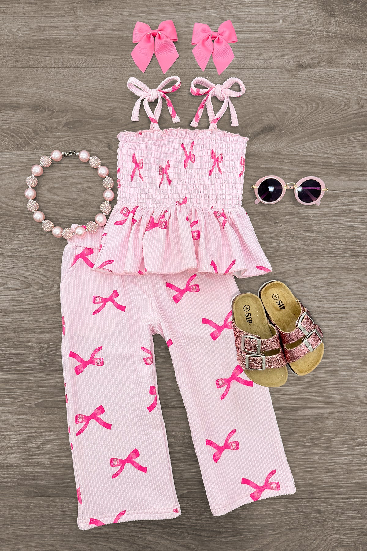 IMG_0393-Edit_57928151-ae23-4120-92df-4da4644561bd Pink Bow Pant Set - Image 1