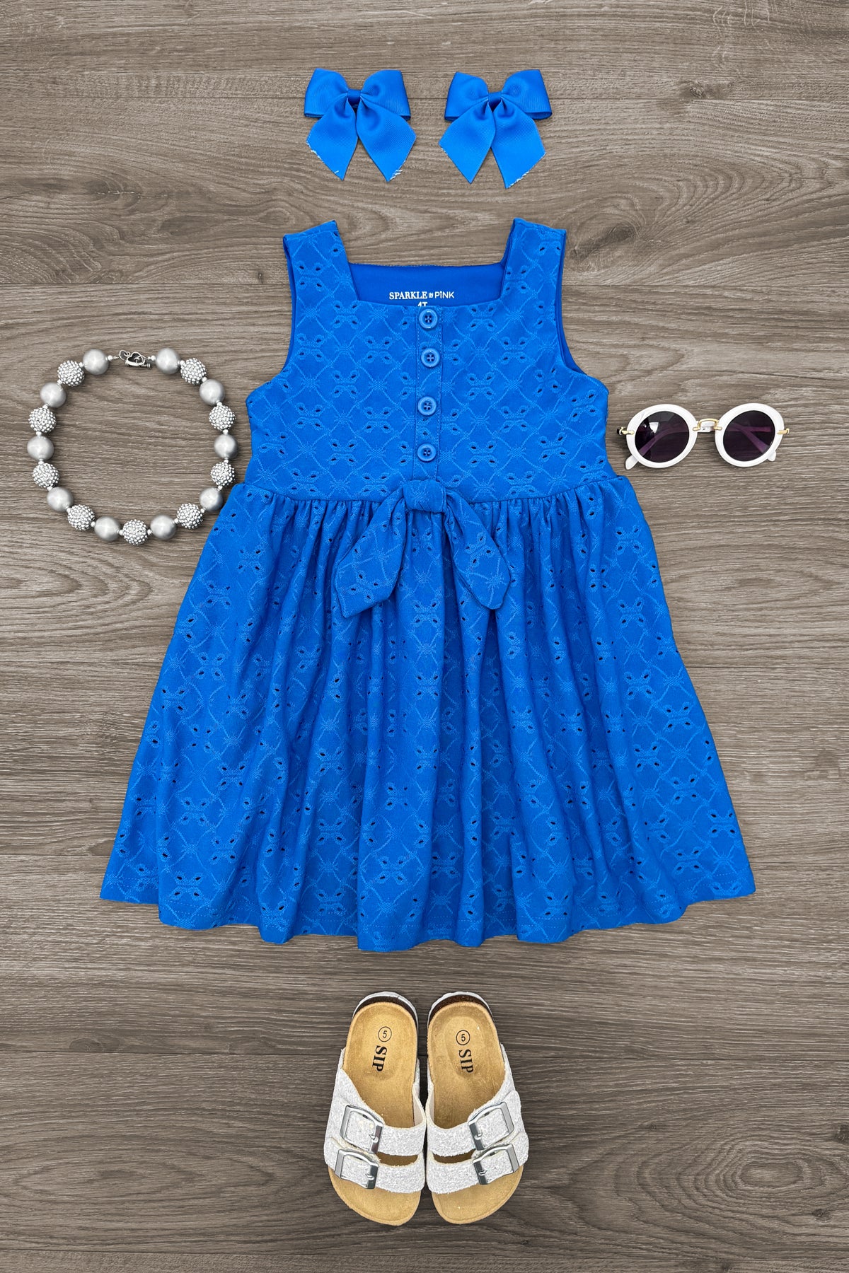 IMG_0513-Edit-2 Blue Eyelet Dress - Image 1