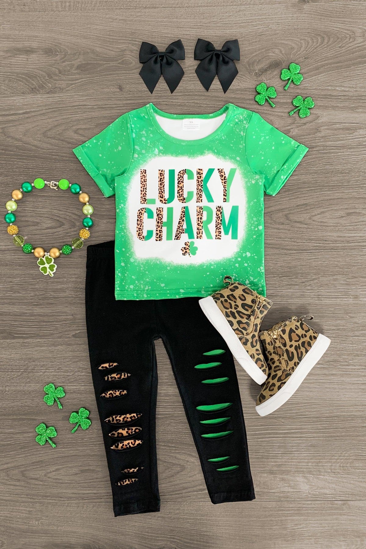 IMG_0711-Edit "Lucky Charm" Distressed Legging Set - Image 1