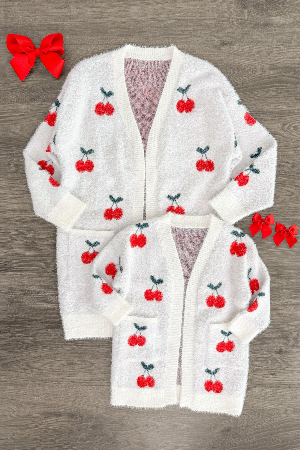 IMG_0735-Edit-Edit Mom & Me - Cozy White Cherry Cardigan - Image 1
