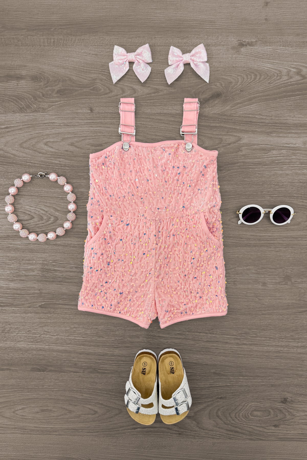 IMG_0947-Edit-2 Pink Sequin Overalls - Image 1