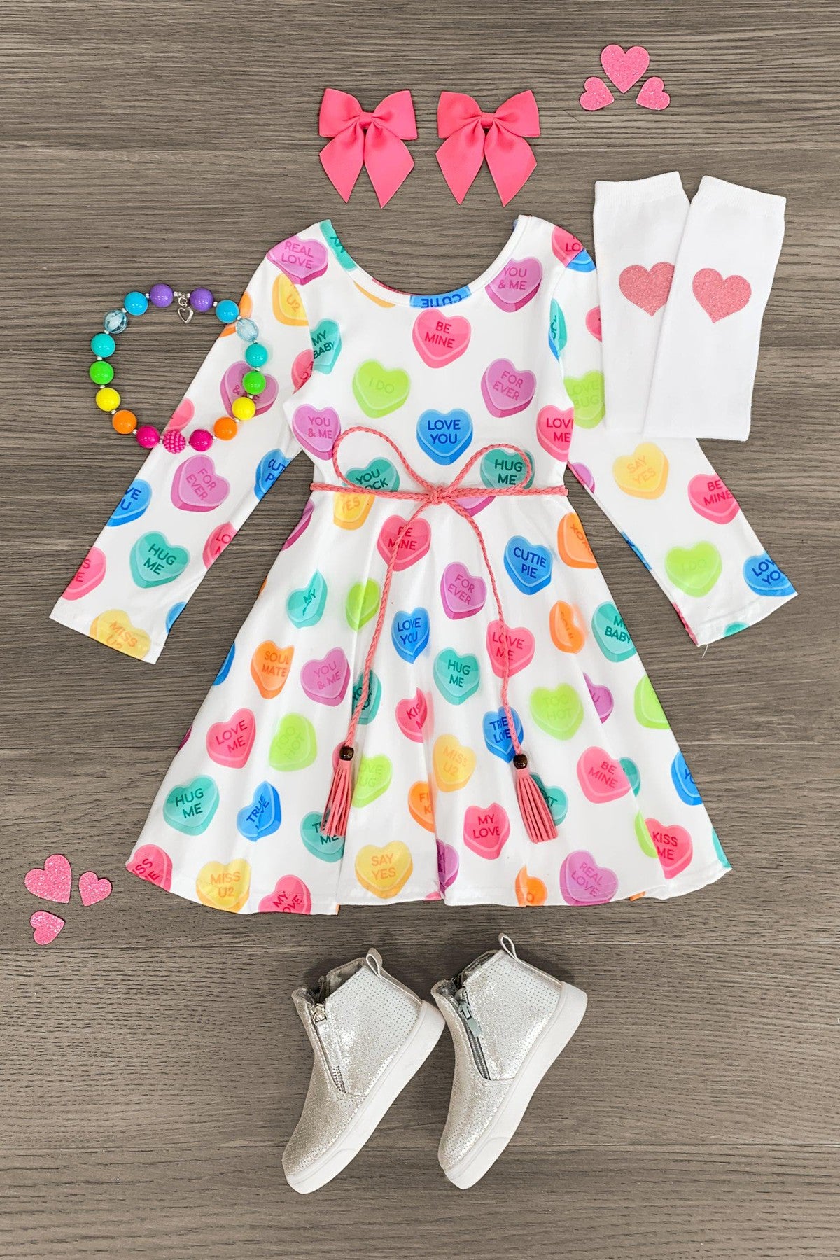 IMG_1114-Edit Candy Hearts Long Sleeve Belt Dress - Image 1