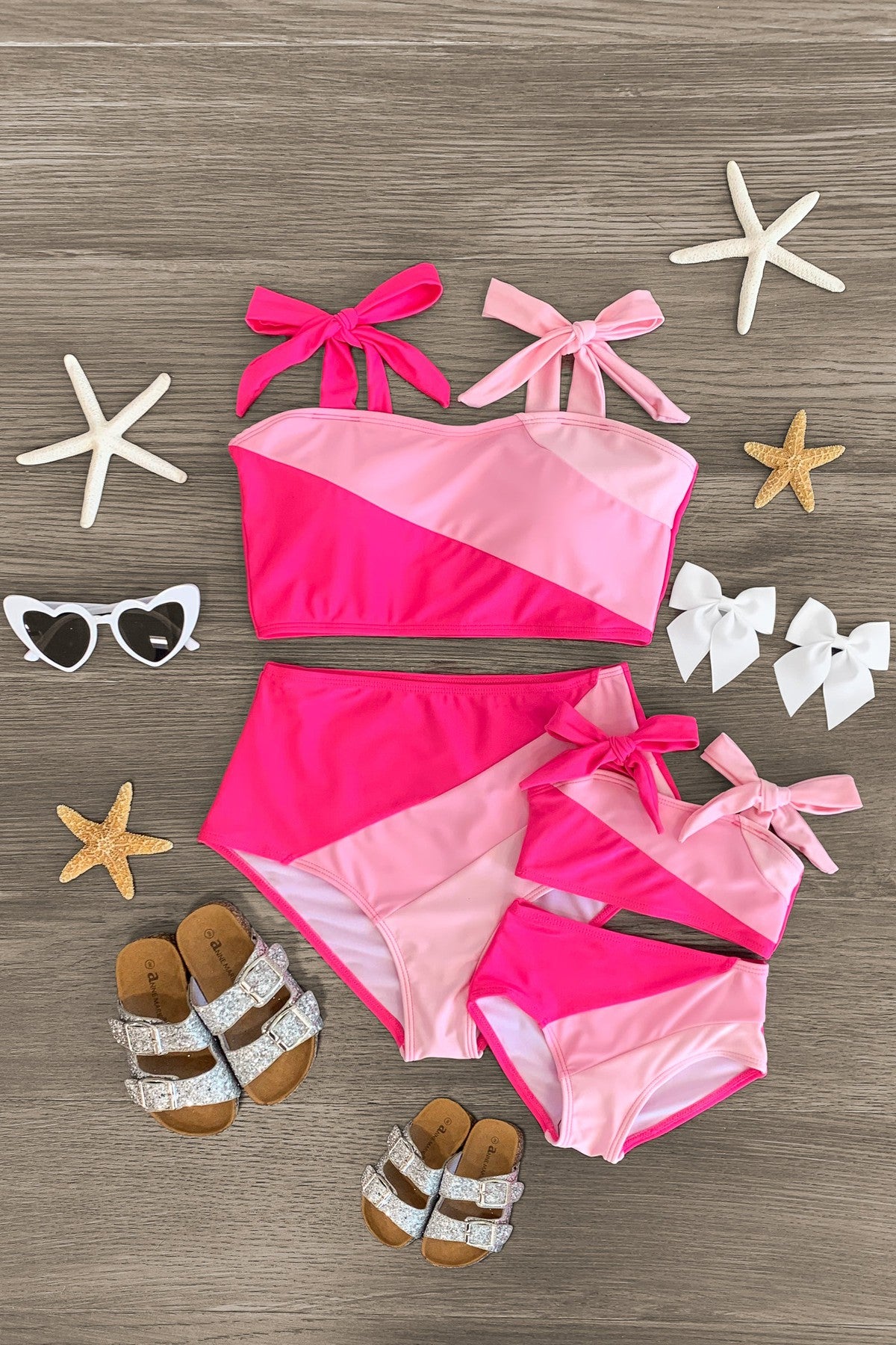 IMG_1174-Edit Mom & Me - Pink Colorblock Bikini - Image 1