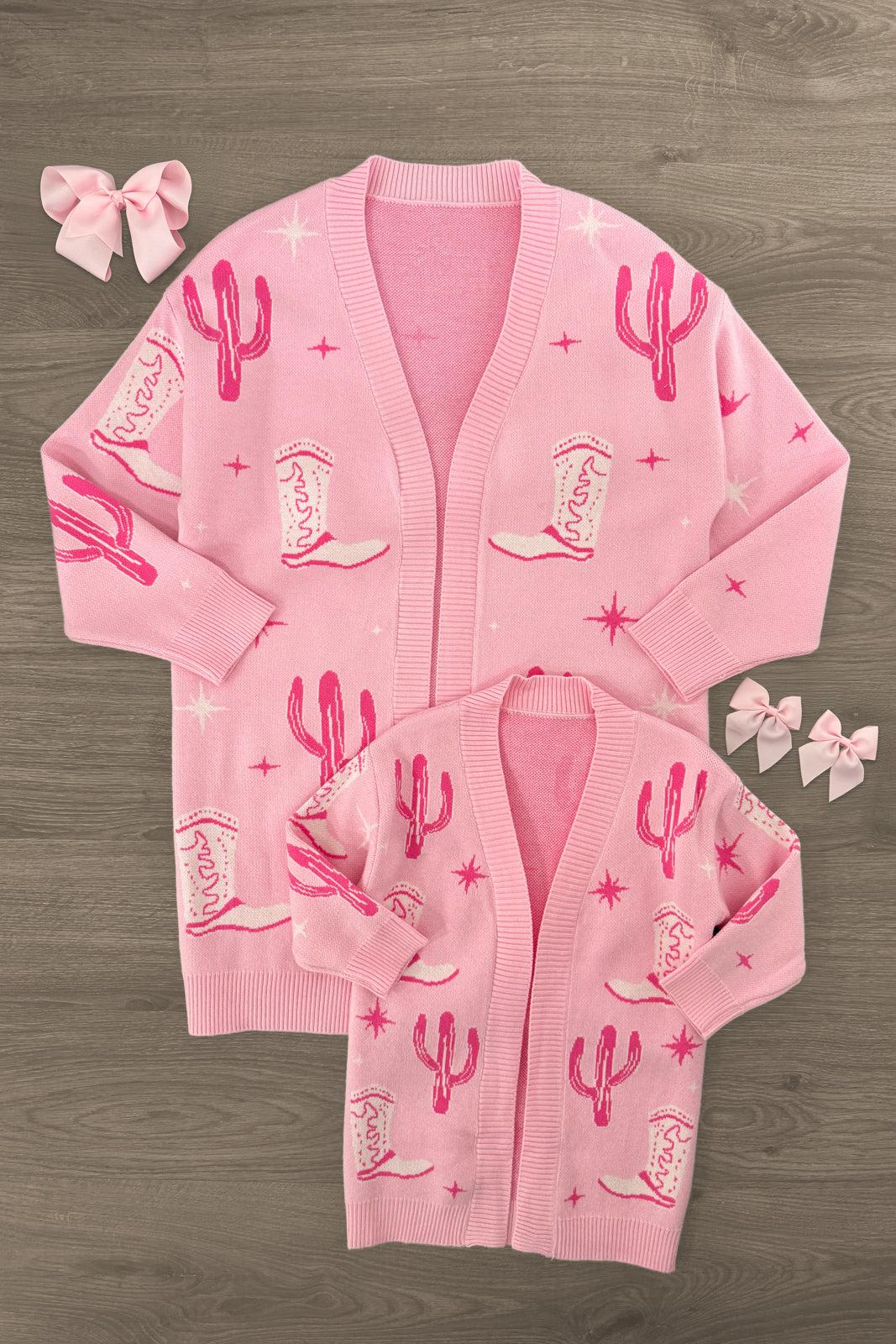 IMG_1263-Edit Mom & Me - Pink Cowgirl Cardigan - Image 1