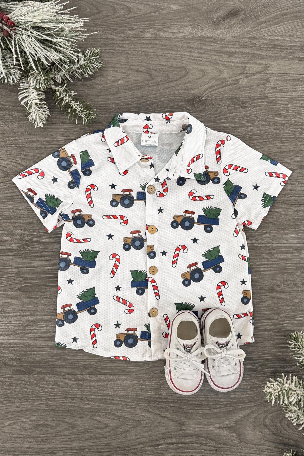 IMG_1350-Edit-Edit-2 Christmas Tree Button Down Top - Image 1