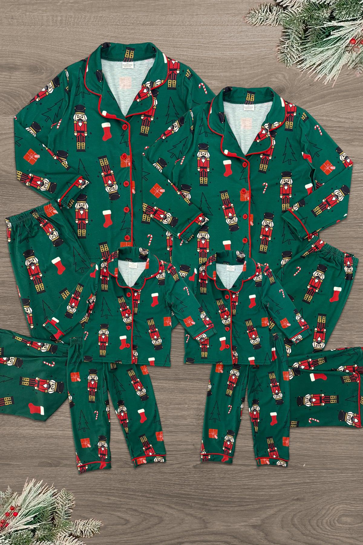 IMG_1508-Edit_3ad681c7-2245-4b8c-a1db-6ffa2b9528db Green Nutcracker Family Pajamas - Image 1