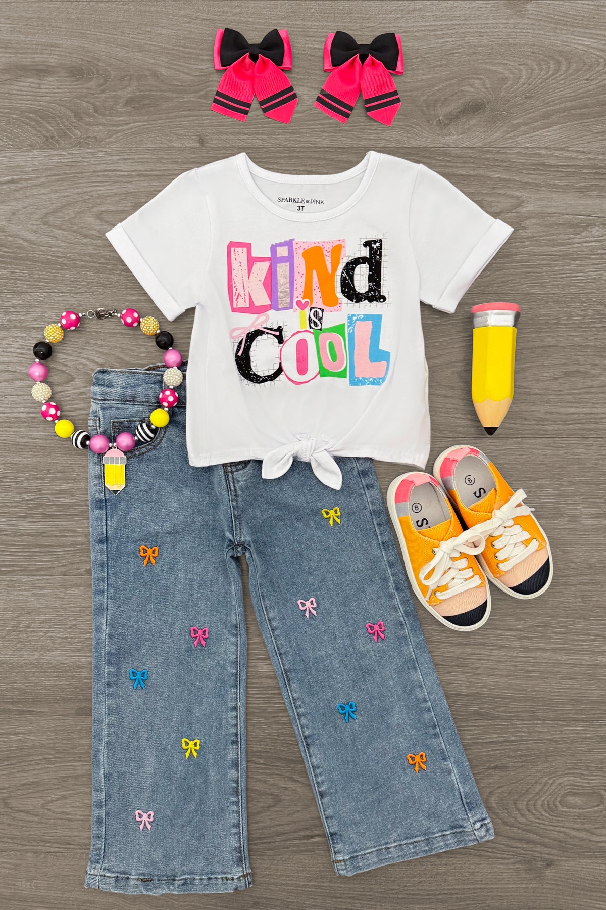 IMG_1652-Edit "Kind Is Cool" Denim Pant Set - Image 1