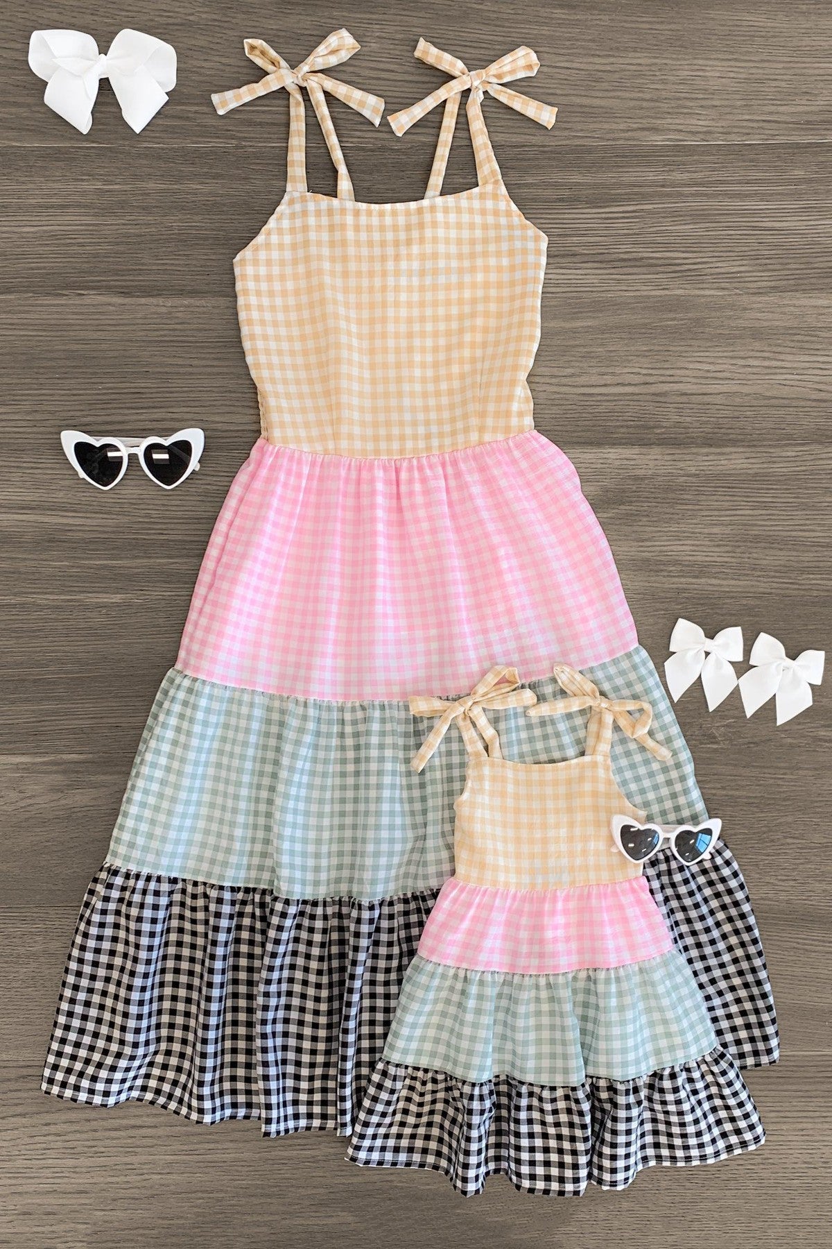 IMG_23272-Edit Mom & Me - Pastel Gingham Dress - Image 1