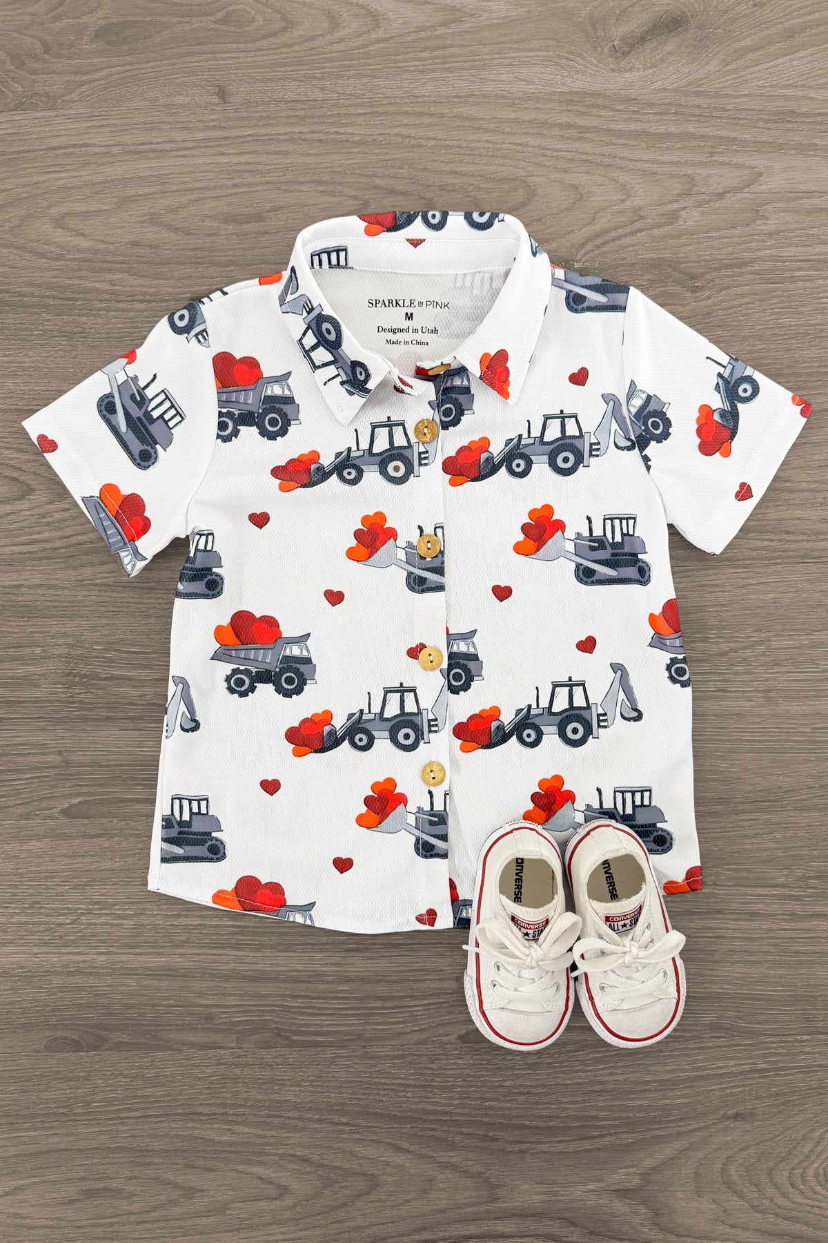 IMG_2821-Edit Tractor & Hearts Button Down - Image 1