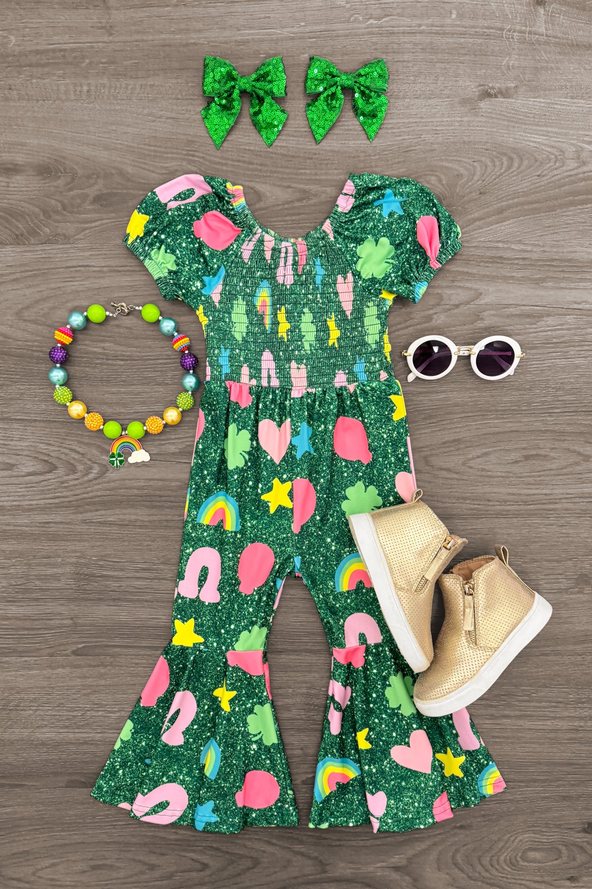 IMG_3862-Edit Green Lucky Charm Jumpsuit - Image 1