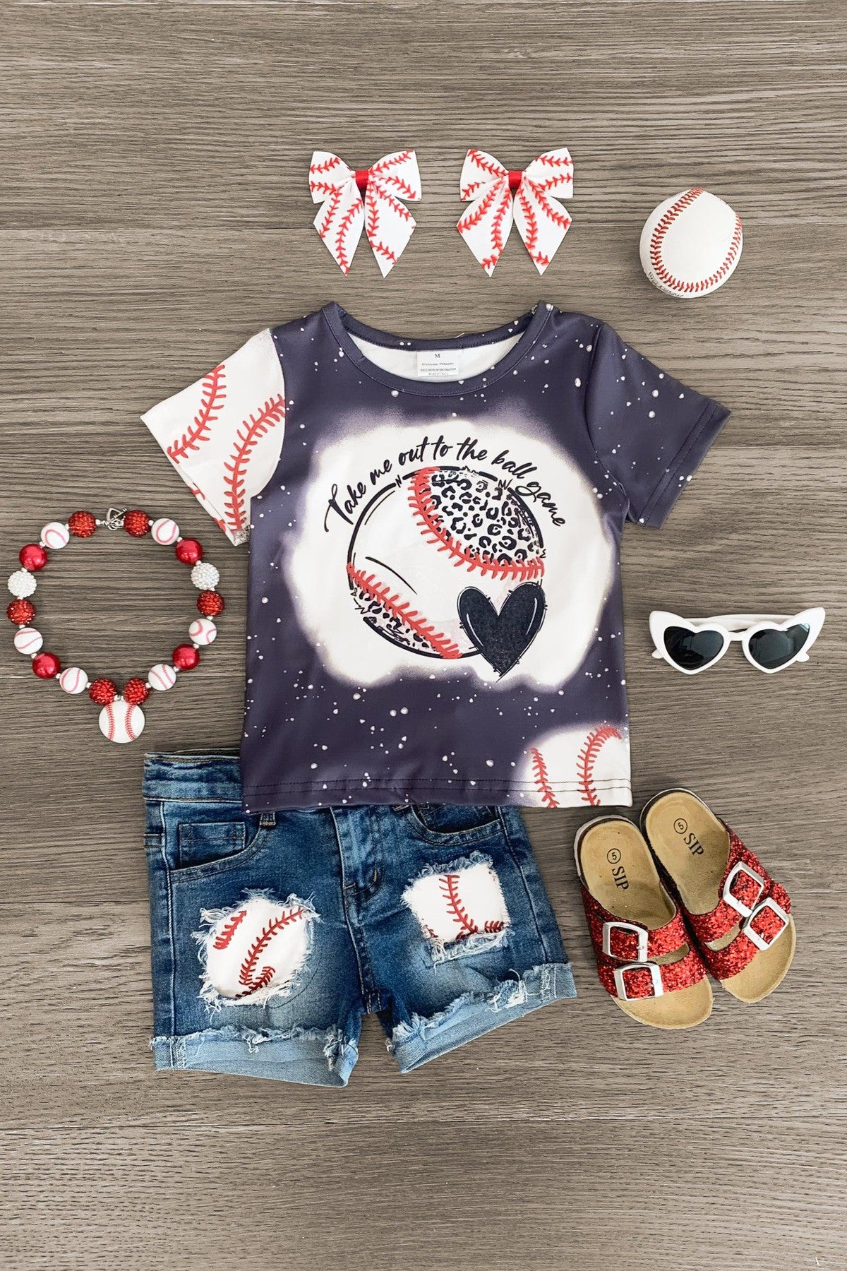 IMG_3902-Edit "Take Me Out To The Ball Game" Denim Short Set - Image 1