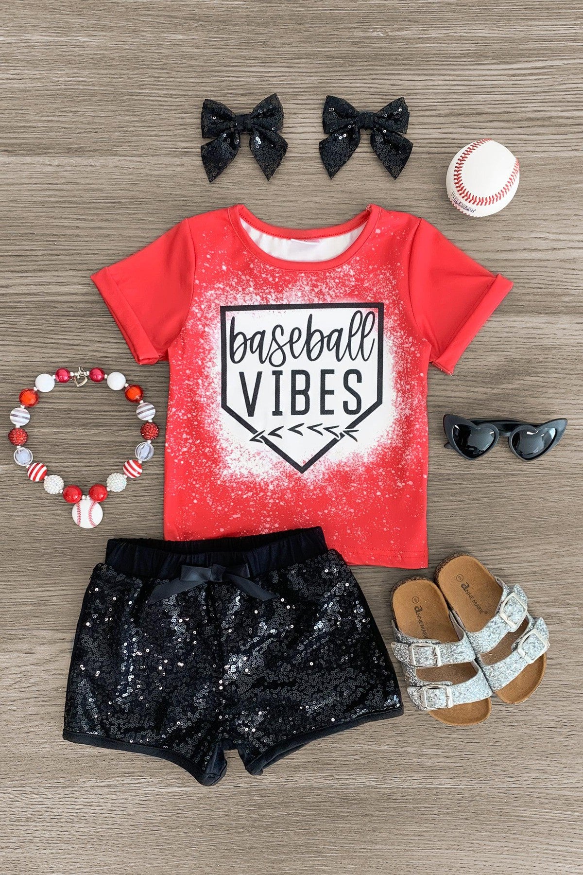 IMG_4439-Edit "Baseball Vibes" Sequin Short Set - Image 1
